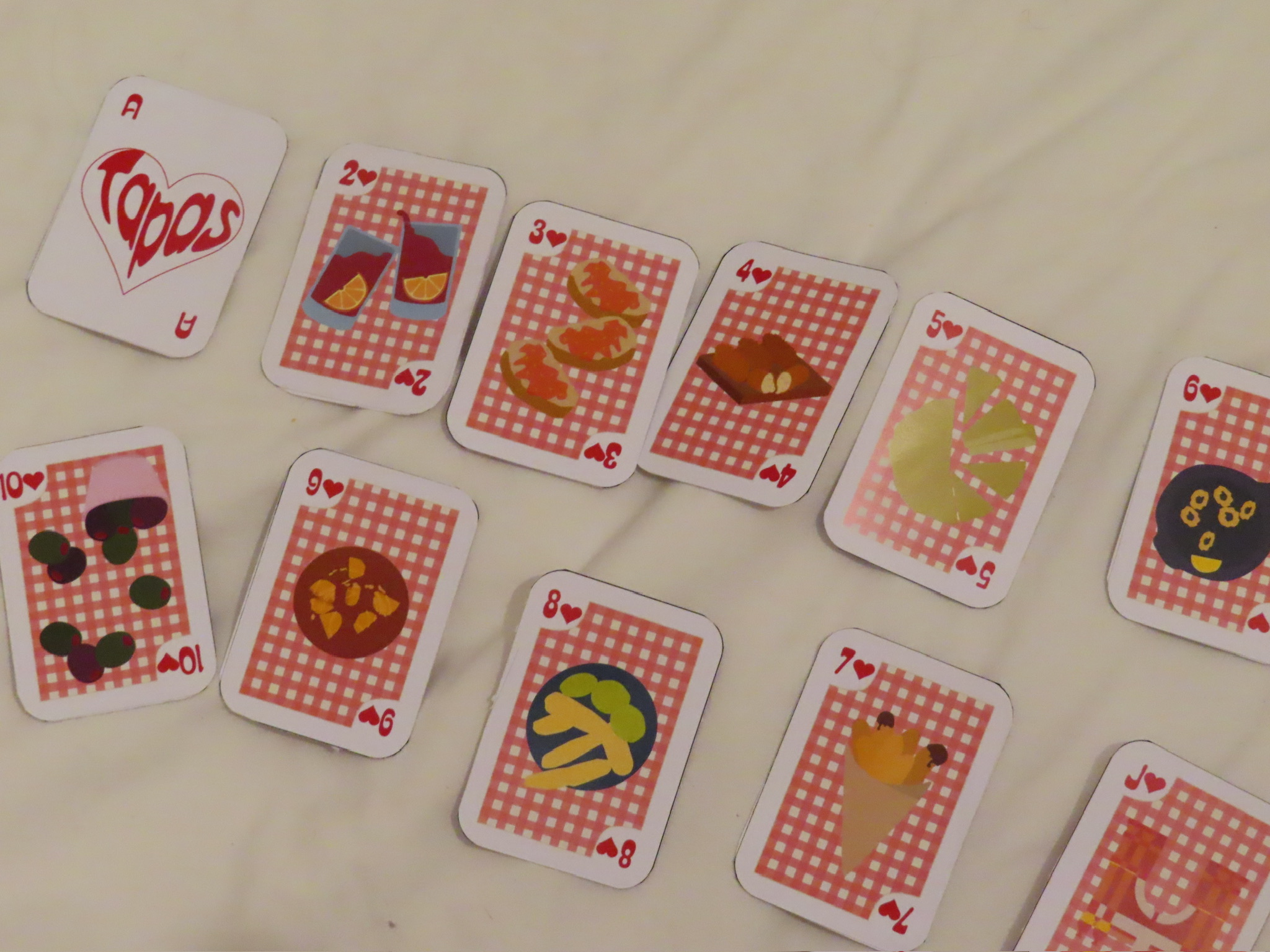 cards layed out on a white background